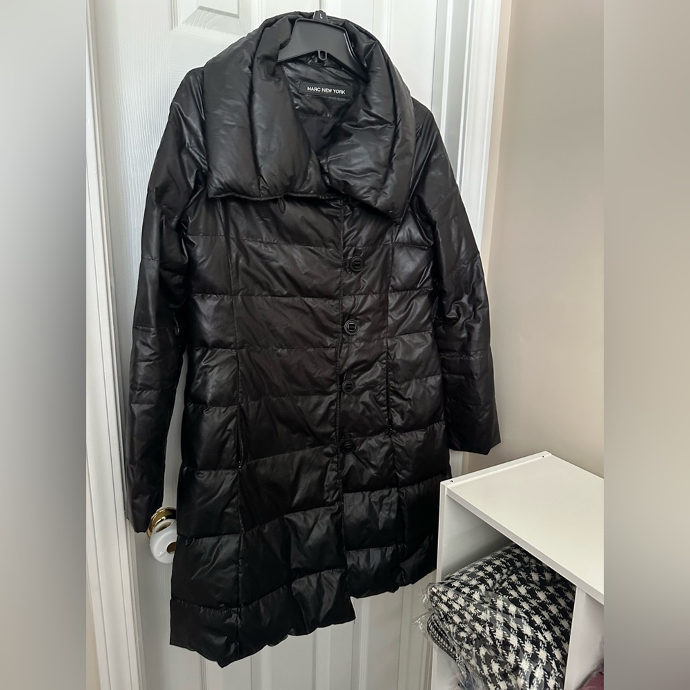 EUC Marc New York Shiny Black Down Puffer Jacket
